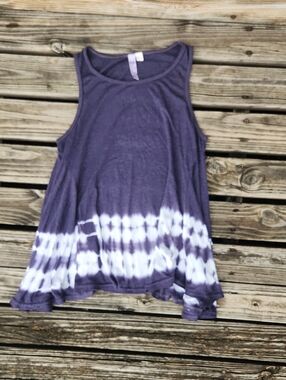 Alya Small Tie Dye Blue White Tank Top Flowy Swing 4th Of July Francescas